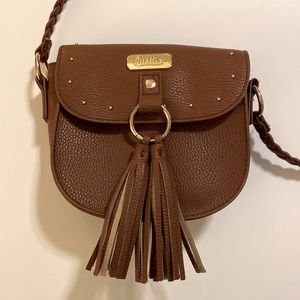 Justice kids brown tassle stud purse crossbody